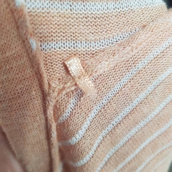 Peyton Primrose lightweight open front striped cotton cardigan with pockets. - Picture 10 of 10